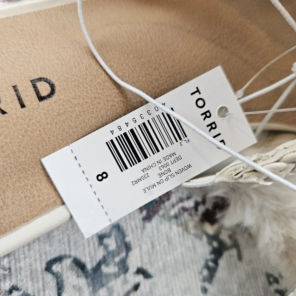 Torrid Woven Slip On Mule Bone BNWT Women US 8 WW 40335484 - Picture 4 of 7